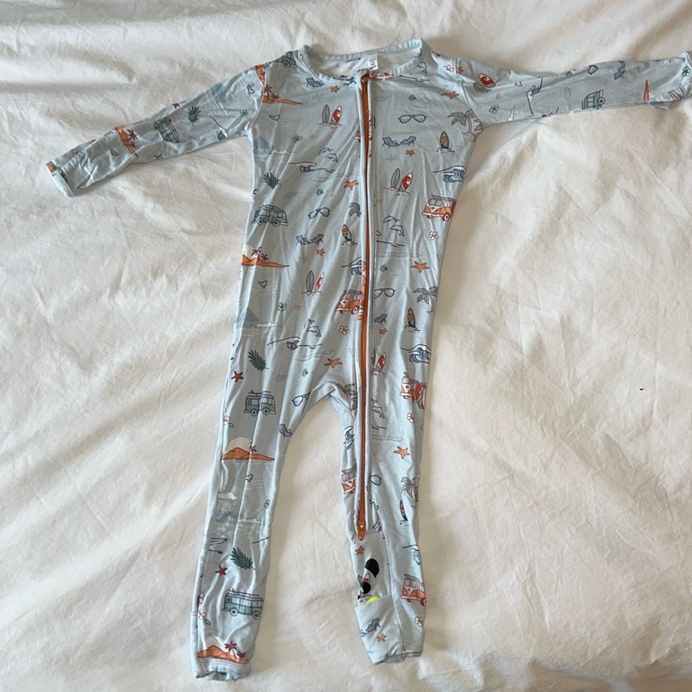 Bellabu Bear Vintage Surf Bamboo Convertible One Piece - 9-12 months